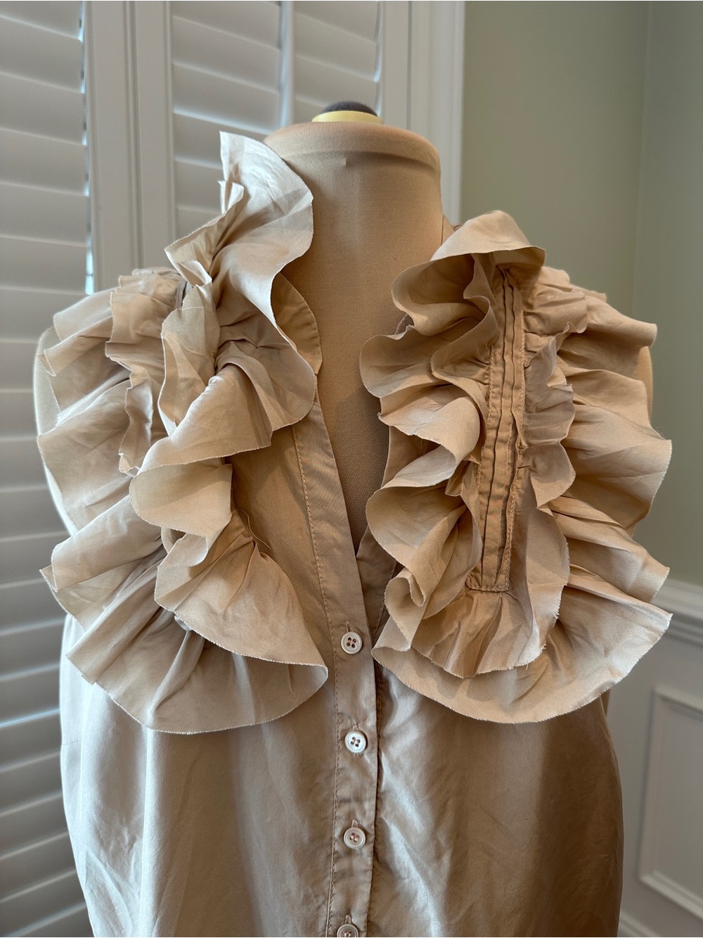 J. Crew 100% Silk Ruffled Sleeveless Blouse